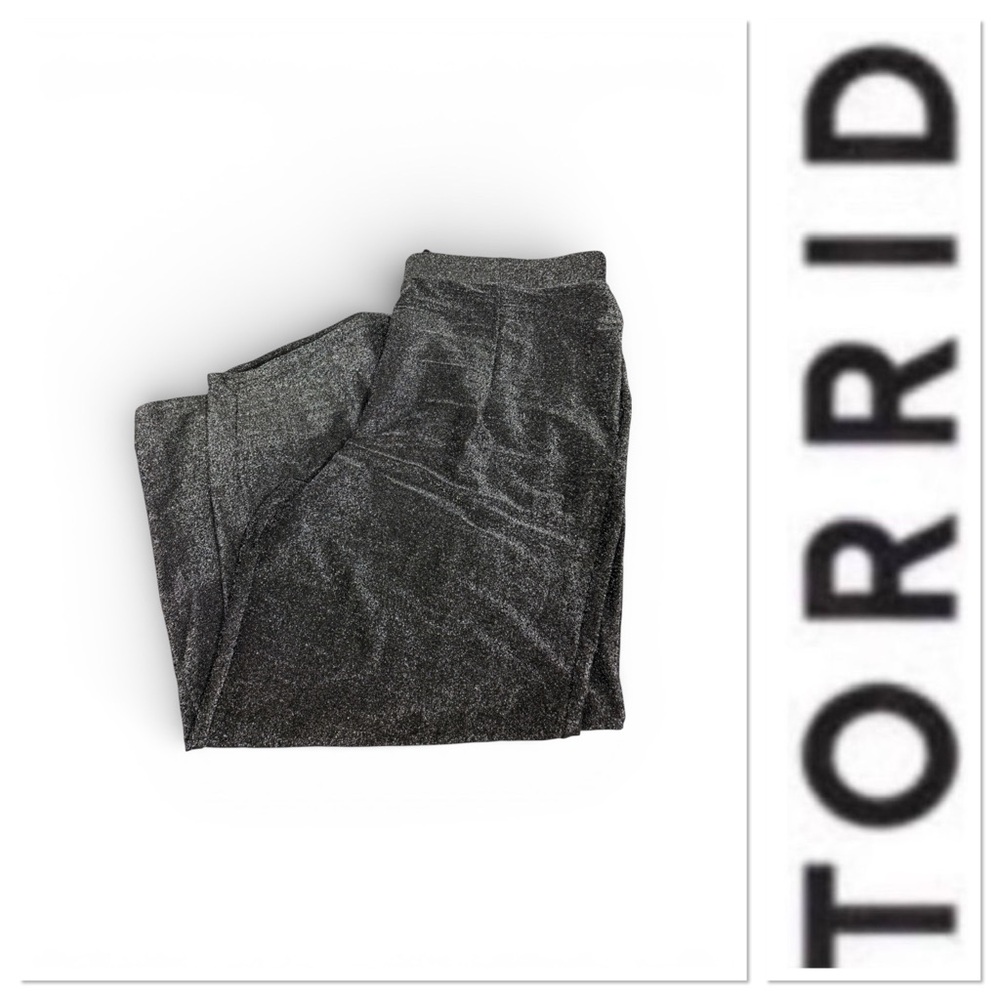 Torrid lurex stretch pull on silver sparkle pants size 3-3X/22-24